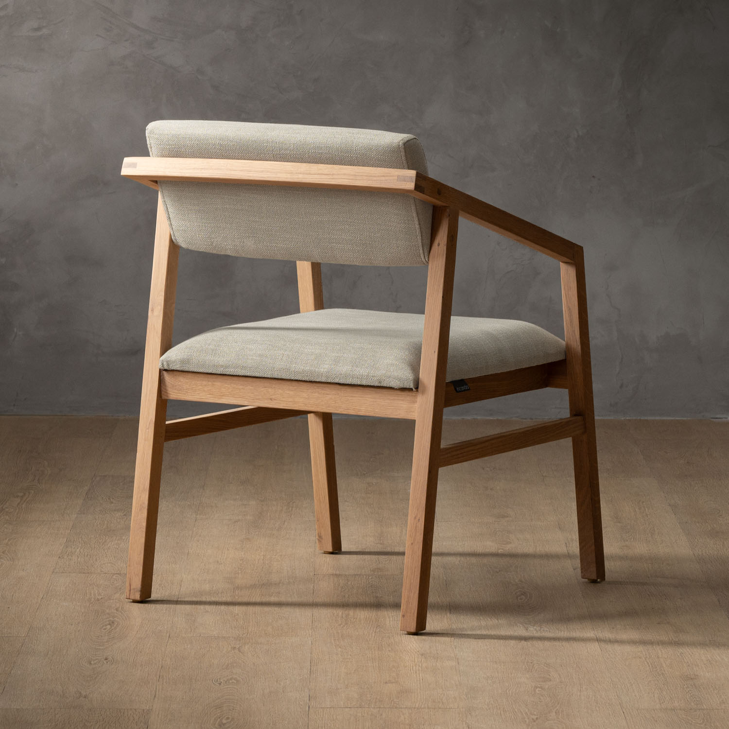 Jozi Fabric Carver Chair Oak Juniper Stone
