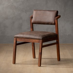 Jozi Leather Dining Chair Blackwood Brown