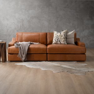 Windermere 3-Seater Modular Leather Couch Tan