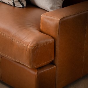Windermere 3-Seater Modular Leather Couch Tan