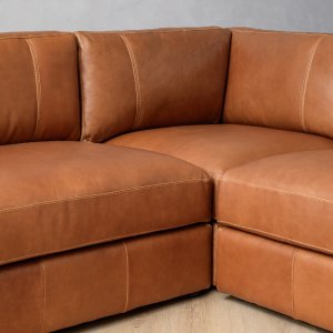 Windermere Modular Leather Corner Couch - Tan