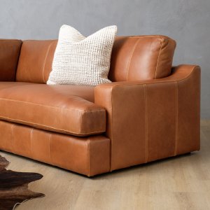 Windermere Modular Leather Corner Couch - Tan
