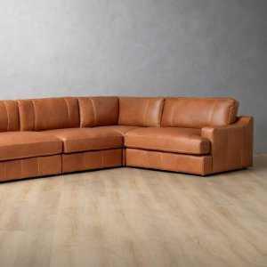 Windermere Modular Leather Corner Couch - Tan