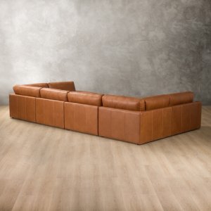 Windermere u-Shape Leather Couch Tan
