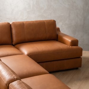 Windermere u-Shape Leather Couch Tan