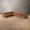 Windermere Extra Large Modular Leather Corner Couch Cinnamon