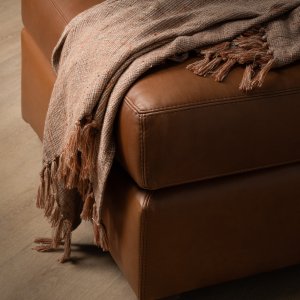Karoo Leather Ottoman Butterscotch