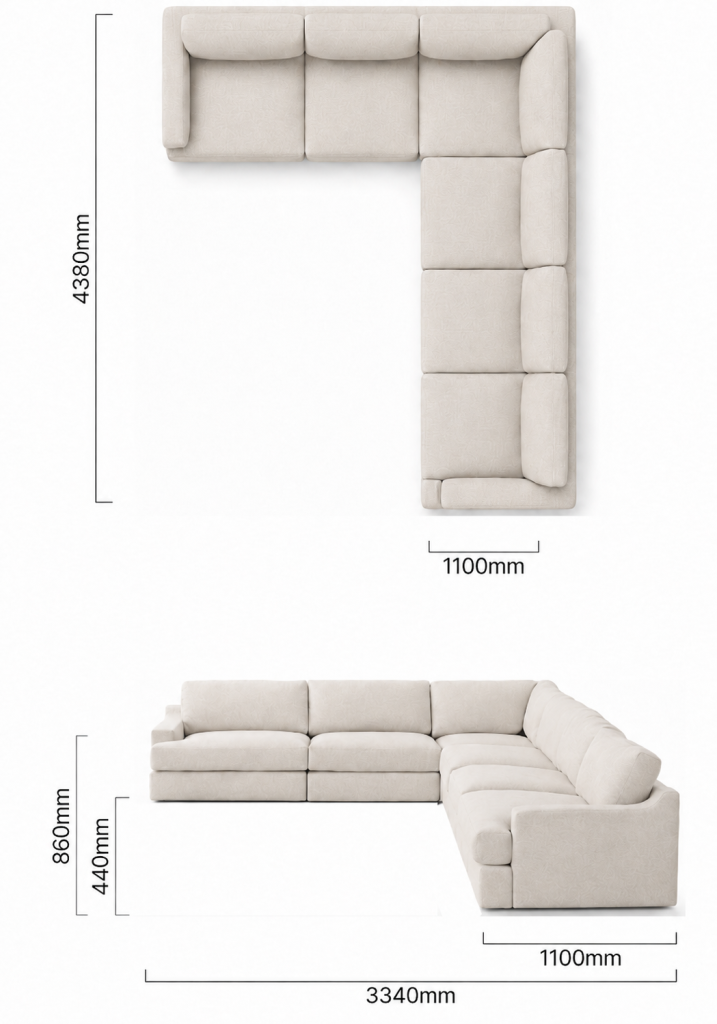 Windermere Extra Large Modular Corner Couch Latté