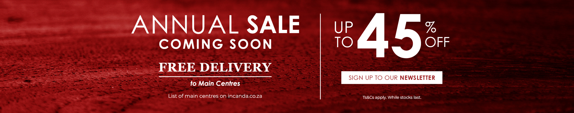 Annual Sale Coming Soon Desktop Banner