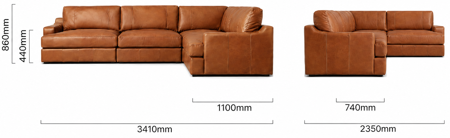 aWindermere Modular Leather Corner Couch 1