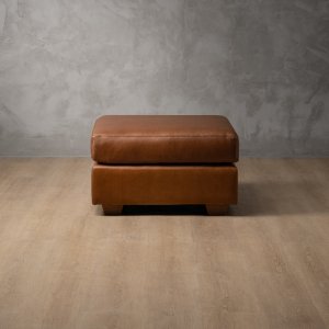 Karoo Leather Ottoman Butterscotch