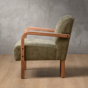 Palmiet Fabric Armchair Blackwood Olive Wave