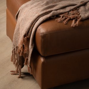 Karoo Leather Ottoman Butterscotch