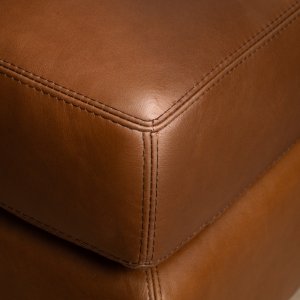 Karoo Leather Ottoman Butterscotch