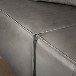 Havenwood U-Shape Modular Leather Couch Shadow Ash
