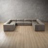 Havenwood U-Shape Modular Leather Couch Shadow Ash