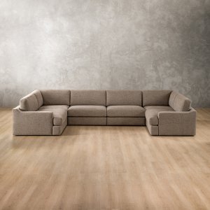 Windermere Modular Leather U-Shape Couch - Tuscan