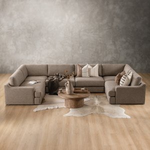 Windermere Modular Leather U-Shape Couch - Tuscan