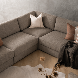 Windermere Modular Leather U-Shape Couch - Tuscan