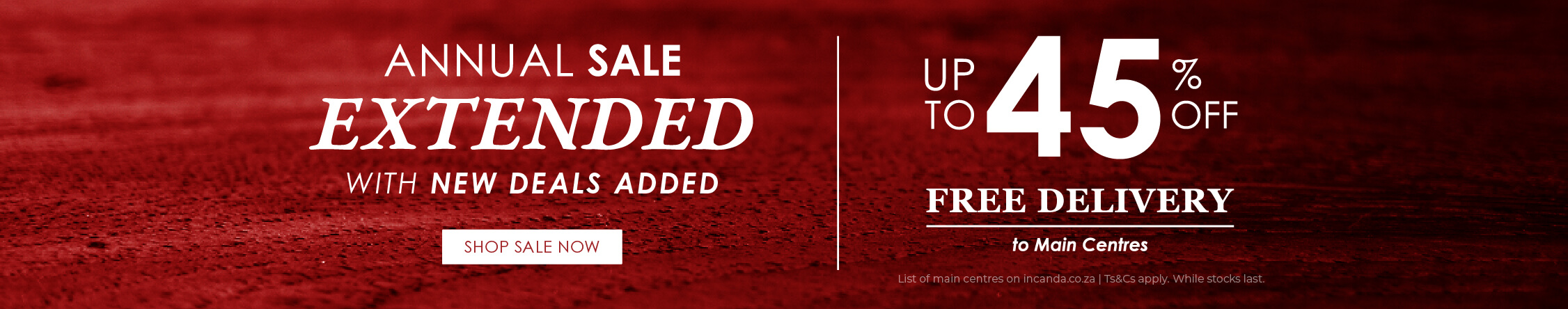 Annual Sale Extended Home Page Banner