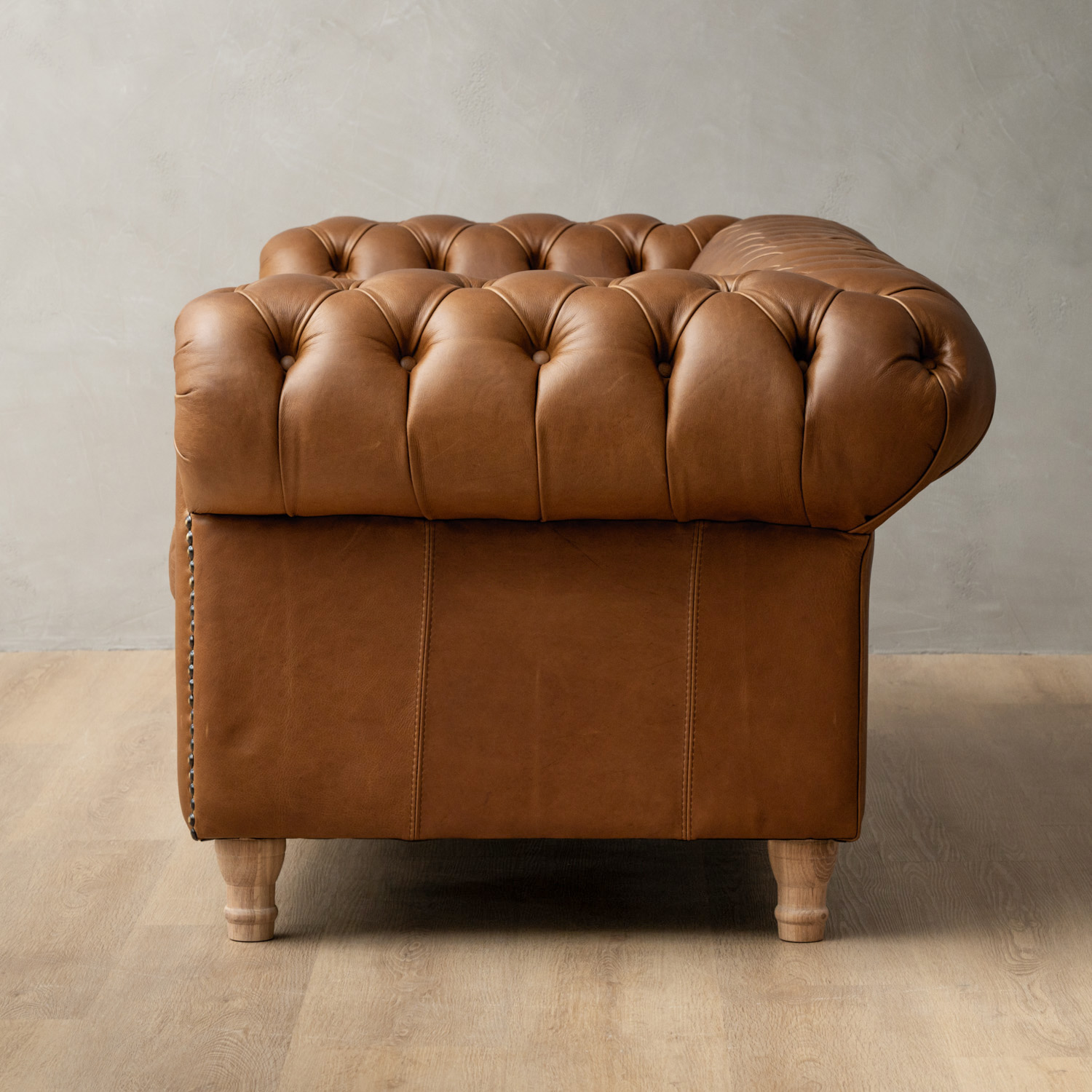 Chesterfield Leather Armchair Butterscotch