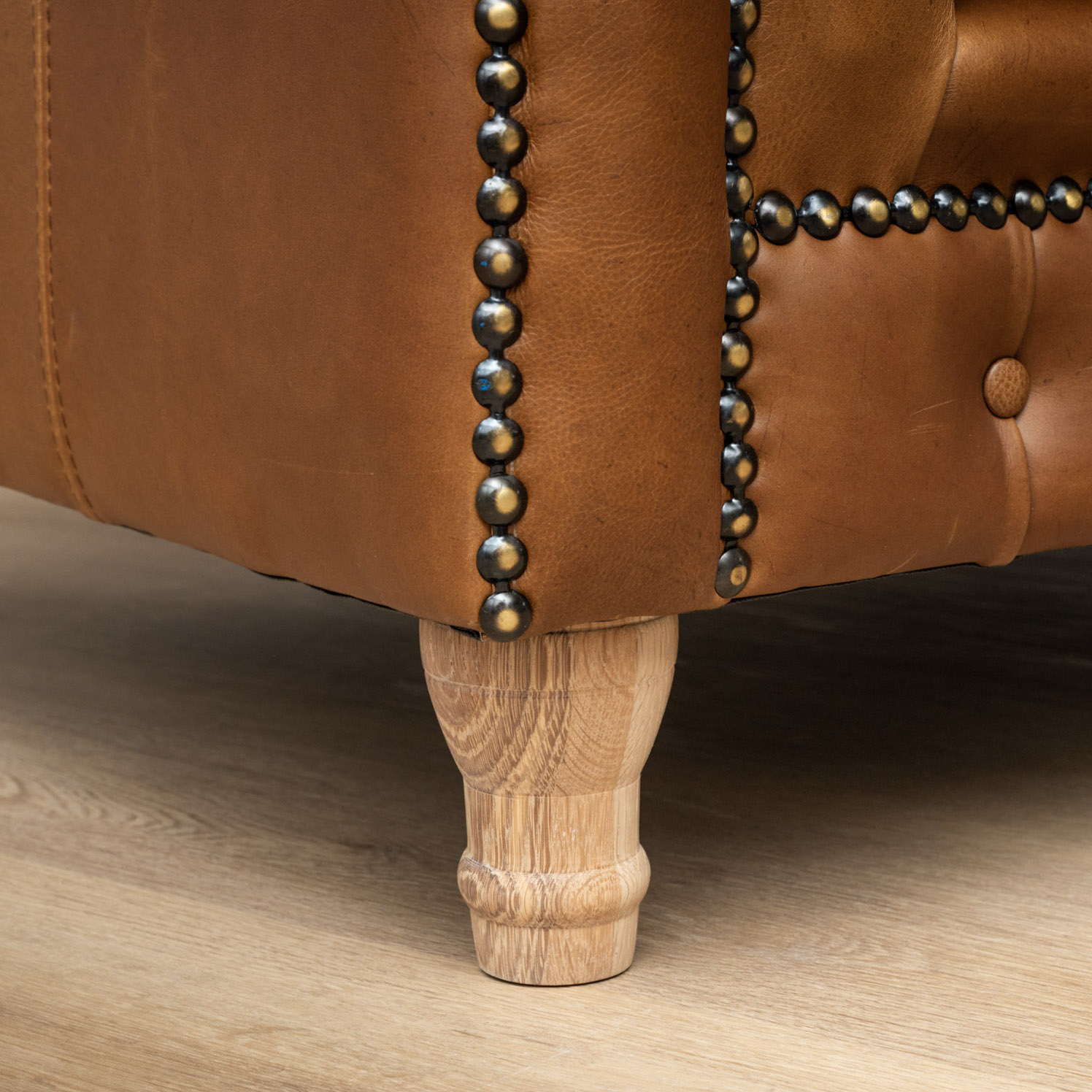 Chesterfield Leather Armchair Butterscotch