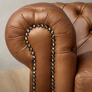 Chesterfield Leather Armchair Butterscotch