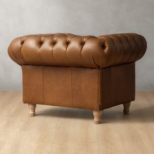 Chesterfield Leather Armchair Butterscotch