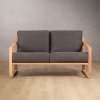 Clarens 2-Seater Fabric Couch Oak Graphite