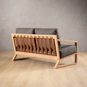 Clarens 2-Seater Fabric Couch Oak Graphite