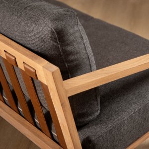Clarens 2-Seater Fabric Couch Oak Graphite