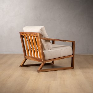 Clarens Fabric Armchair Blackwood Pumice Stone