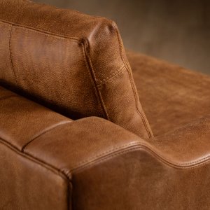 2.4m Douglas Leather Couch Caramel