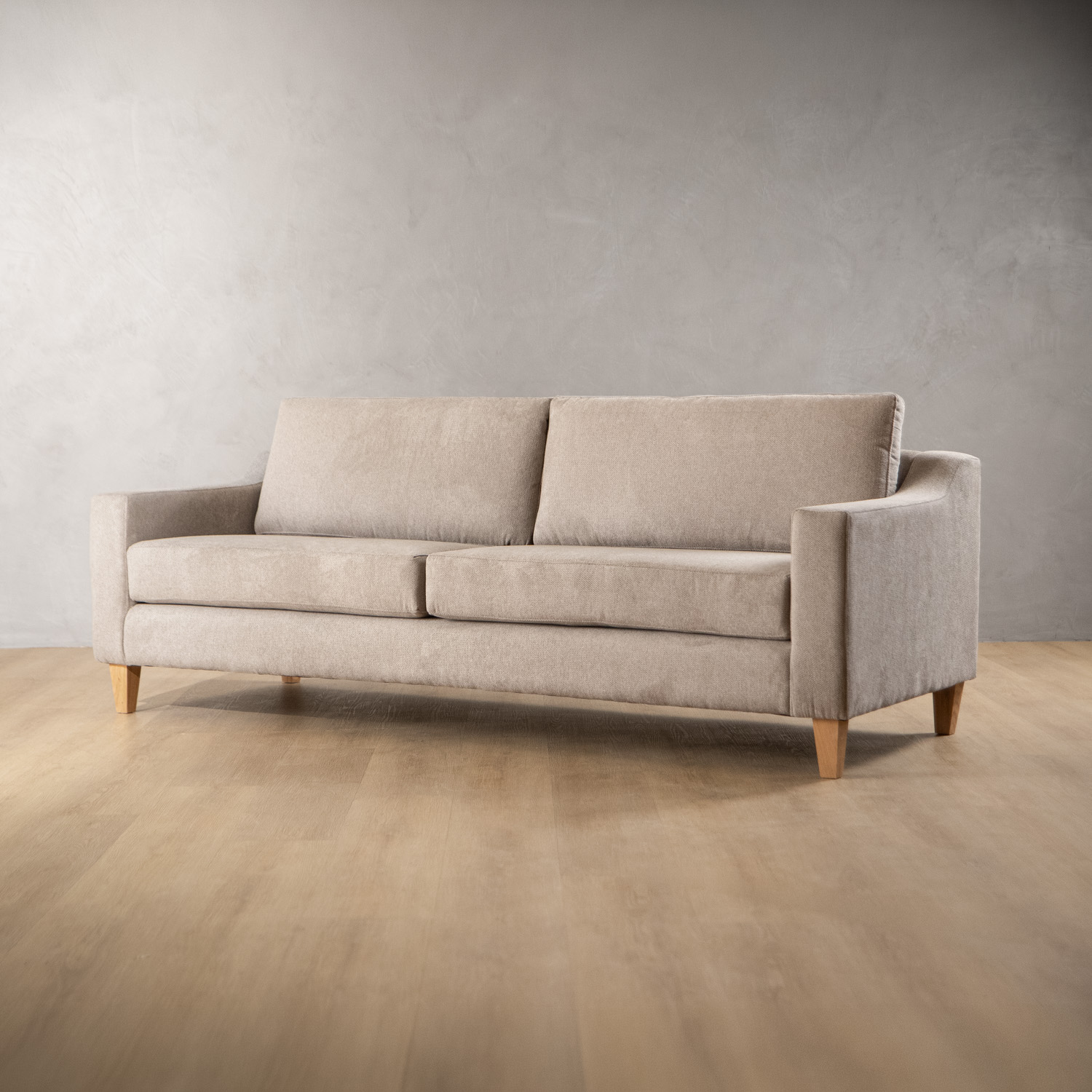 2.4m Douglas Fabric Couch Light Grey