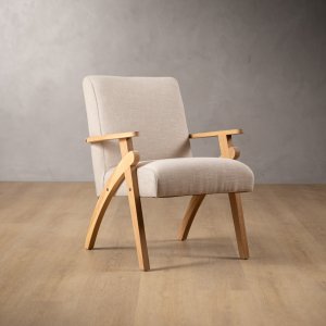 Gariep Fabric Armchair Oak Pumice Stone