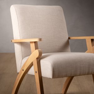 Gariep Fabric Armchair Oak Pumice Stone