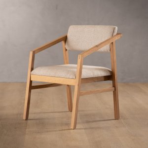 Jozi Fabric Carver Chair Oak Oats