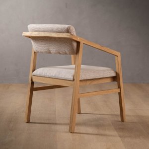 Jozi Fabric Carver Chair Oak Oats