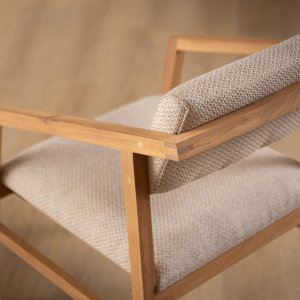 Jozi Fabric Carver Chair Oak Oats