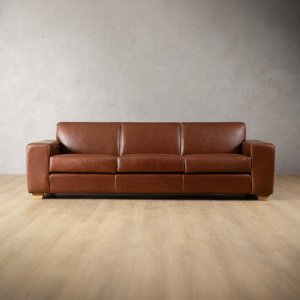 2.6m Karoo Leather Couch - Curry