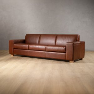 2.6m Karoo Leather Couch - Curry