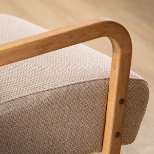 Palmiet Fabric Armchair Oak Oats
