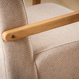 Palmiet Fabric Armchair Oak Oats