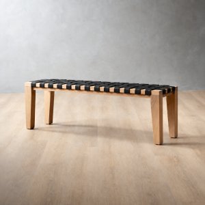 1.2m Riempie Bench Oak Black