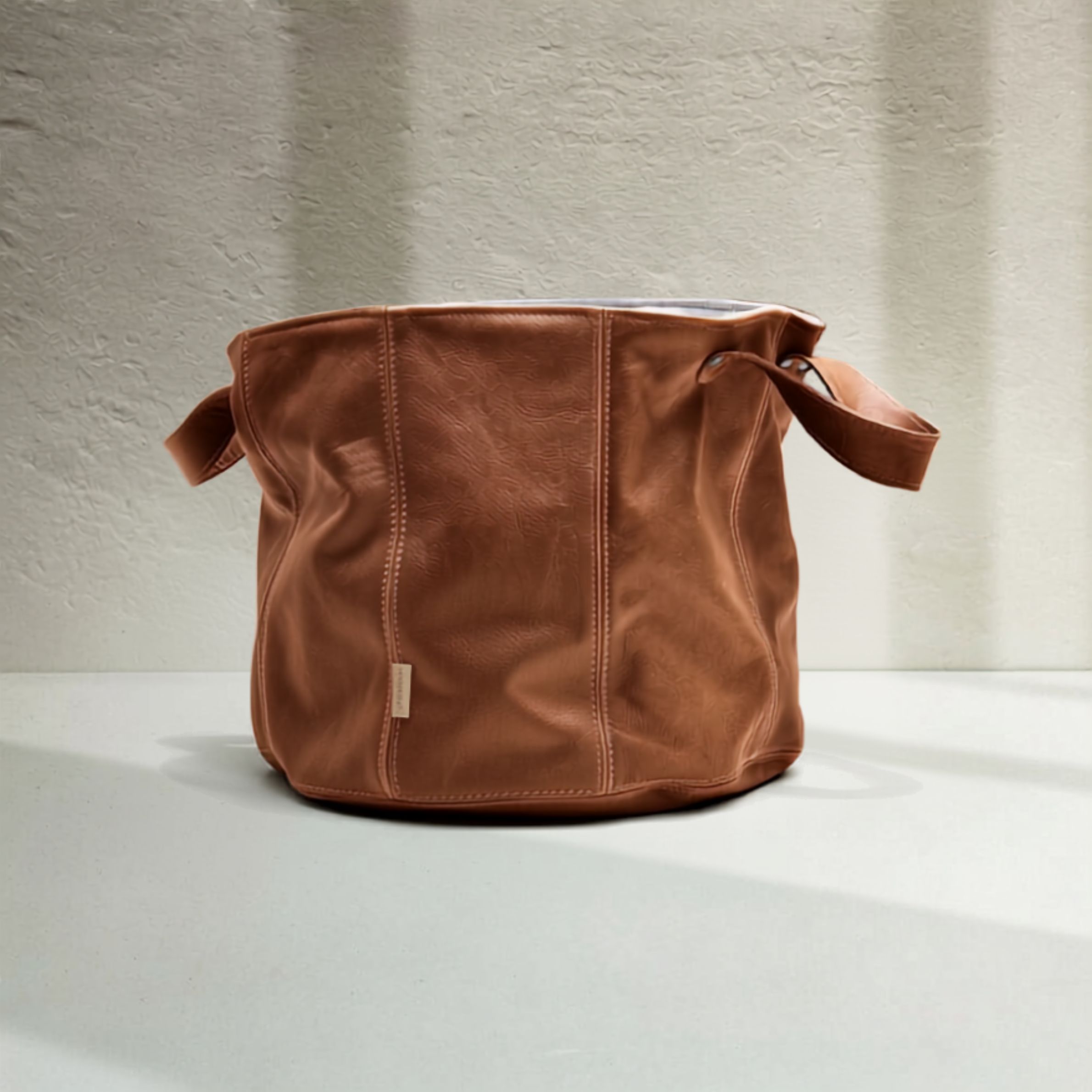 large-leatherbasket-basket-leather-homedecor-planter basket-beachbag