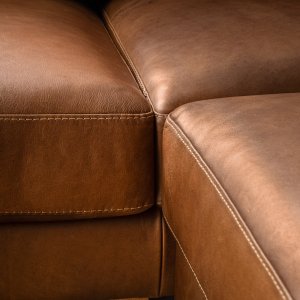 Sutherland Leather Corner Couch - Cinnamon
