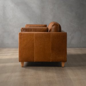 Sutherland 3-Seater Leather Couch Cinnamon
